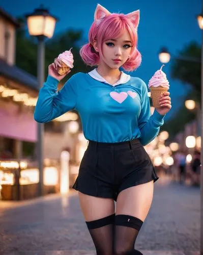 vi,xiaolu,mae,cosplay image,jiarui,kawaii ice cream,Photography,General,Cinematic