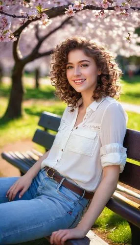 park bench,springtime background,spring background,girl in flowers,portrait background,beautiful girl with flowers,portrait photography,beautiful young woman,portrait photographers,senior photos,photographic background,flower background,hydrangea background,girl sitting,relaxed young girl,linden blossom,girl with tree,japanese sakura background,in the park,sitting on a chair,Art,Classical Oil Painting,Classical Oil Painting 23