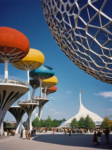 futuristic architecture,honeycomb structure,roof domes,shanghai disney,roof structures,solar cell base,epcot center,futuristic art museum,qlizabeth olympic park,shenyang,outdoor structure,incheon,transport hub,chinese architecture,lingzhi mushroom,asian architecture,olympiapark,tashkent,tianjin,cube stilt houses,Illustration,Realistic Fantasy,Realistic Fantasy 36