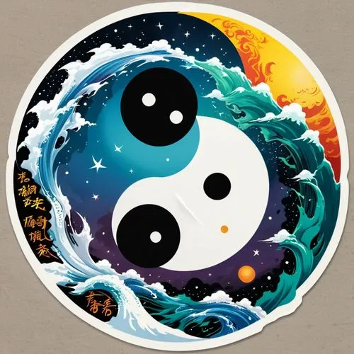 yinyang,yin yang,pangu,puxi,taoism,yin and yang,beibei,wolong,wufeng,taoist,baoquan,bagua,panda,haibao,threadless,steam icon,pandita,pando,epoxi,shifu,Unique,Design,Sticker