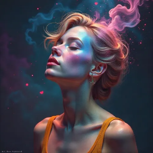 heatherley,digital painting,mystical portrait of a girl,dazzler,world digital painting,vapor