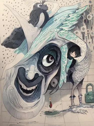 bibbins,stiltsville,camera illustration,the carnival of venice,dali,book illustration,Common,Common,Japanese Manga