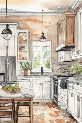 tile kitchen,kitchen design,kitchen interior,kitchens,kitchen,victorian kitchen,backsplash,vintage kitchen,big kitchen,watercolor background,cocina,kitchen remodel,ovenproof,modern kitchen,countertops,the kitchen,domesticity,marble painting,modern kitchen interior,hovnanian,Illustration,Paper based,Paper Based 25