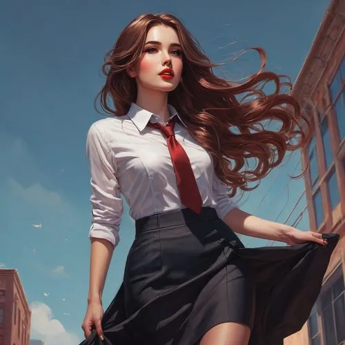 retro pin up girl,pin up girl,school skirt,retro girl,donsky,rowan,Conceptual Art,Fantasy,Fantasy 17