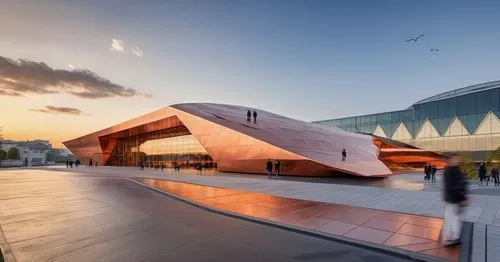 COPPER THEME, COPPER FACADE, 4K ULTRA REALISTIC,futuristic art museum,tempodrom,mercedes-benz museum,soumaya museum,artscience museum,corten steel,archidaily,school design,performing arts center,walt 