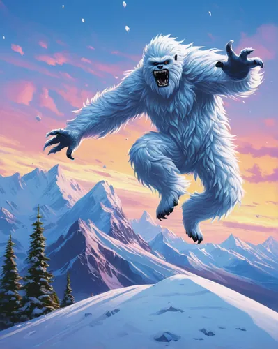 yeti,mountain goat,nordic bear,polar,ice bear,polar aurora,the spirit of the mountains,grizzlies,winter animals,icebear,snow monkey,hoary marmot,white bear,father frost,north pole,polar bear,aurora polar,scandia bear,arctic,slothbear,Conceptual Art,Sci-Fi,Sci-Fi 12