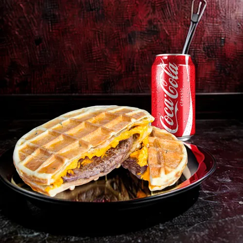 southwestern united states food,patty melt,liege waffle,breakfast sandwich,food photography,waffle,belgian waffle,american food,waffles,waffle iron,dutch cuisine,fast food junky,breakfast sandwiches,mcgriddles,western food,jamaican patty,steak pie,beef pancake,american breakfast,canadian cuisine,Food,Side View,Modern Asian