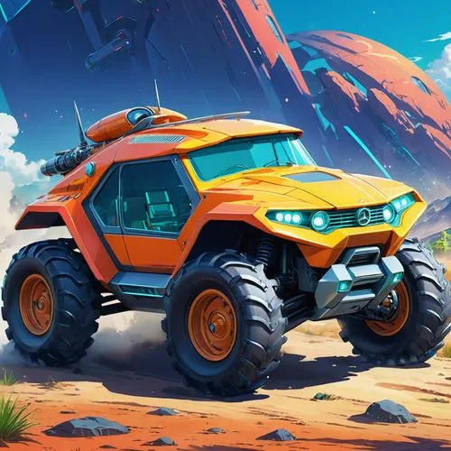 subaru rex,atv,onrush,off-road vehicle,off-road car,deserticola,Illustration,Japanese style,Japanese Style 03