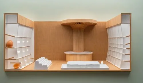 egg carton sheet in the back wall. all other materials is wood

,a table and shelves that are filled with papers,sacristy,corian,cabinetmakers,cabinetry,cabinetmaker,cabinetmaking,hammam,bellocq,mikva