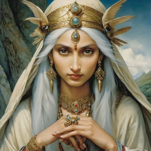 gandhari,mastani,priestess,estess,jodha,indian woman,Illustration,Realistic Fantasy,Realistic Fantasy 14