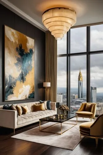 modern decor,contemporary decor,penthouses,livingroom,apartment lounge,modern living room,luxury home interior,interior decoration,interior decor,interior modern design,living room,sitting room,sky apartment,minotti,modern room,interior design,great room,gold wall,appartement,contemporaine,Illustration,Paper based,Paper Based 04