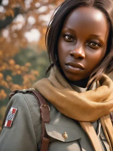 As the sun sets over a lush green park, a cheerful woman captures the moment by shooting the camera, a captured shot, a shallow depth of field, shimmering shots, captivating the viewer's gaze. Her fac