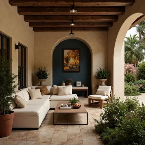 stucco wall,patio,patio furniture,patios,outdoor furniture,palmilla,spanish tile,courtyard,courtyards,alcove,inside courtyard,stucco ceiling,stucco frame,porch,cochere,breezeway,moroccan pattern,front porch,sunroom,landscaped