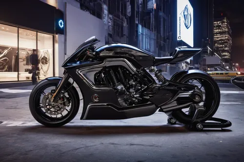 Create a futuristic setting where Icon Motorsports bikes dominate the city streets.,harley-davidson,black motorcycle,harley davidson,heavy motorcycle,motorcycle accessories,motorcycle boot,ducati,mv a