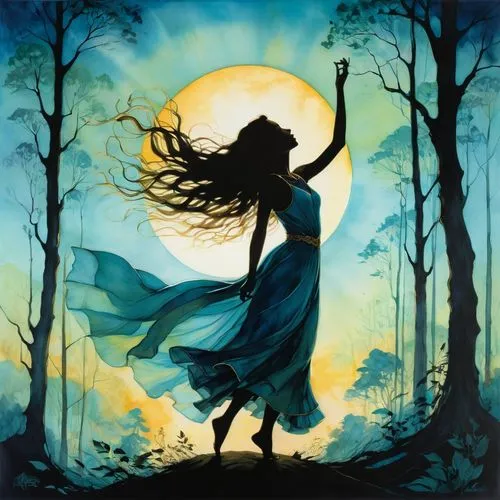  silhouette,faerie,fairie,silhouette dancer,woman silhouette,dance silhouette,Illustration,Realistic Fantasy,Realistic Fantasy 16