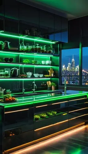 minibar,modern kitchen,modern kitchen interior,chefs kitchen,skybar,gaggenau,minibars,kitchenette,big kitchen,green living,bar counter,penthouses,greenglass,kitchen interior,fridges,knife kitchen,flavin,kitchen design,glass wall,the kitchen,Photography,General,Realistic