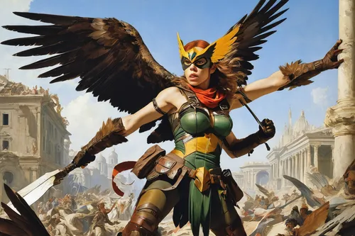 athena,female warrior,archangel,harpy,artemisia,griffon bruxellois,horus,warrior woman,the archangel,uriel,garuda,minerva,heroic fantasy,wind warrior,goddess of justice,valhalla,sparta,paysandisia archon,falconer,karnak,Art,Classical Oil Painting,Classical Oil Painting 40