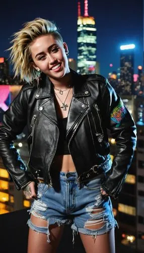 miley,jeans background,mtv,smilers,denim background,trl,riah,zhawn,iheartradio,leather jacket,emeli,emas,robyn,vma,hd wallpaper,jacket,icon,smiler,riaa,cool blonde,Illustration,Paper based,Paper Based 08