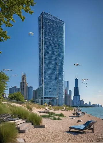 chicago skyline,chicago,streeterville,chicagoan,escala,tishman,songdo,preckwinkle,lakefront,varosha,harborfront,birds of chicago,chicagoland,shorefront,renderings,lakeshore,citicorp,lake michigan,inlet place,metra,Conceptual Art,Sci-Fi,Sci-Fi 13