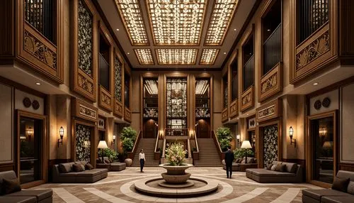 hotel lobby,atriums,hotel hall,venetian hotel,emirates palace hotel,lobby,the cairo,amanresorts,rotana,hallway,intercontinental,corridors,dragon palace hotel,kempinski,largest hotel in dubai,corridor,royal interior,entrance hall,atrium,art deco