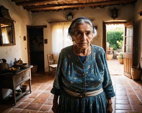 an old woman stands by a small entrance way,old woman,abuela,pramila,vieja,poloma,grama