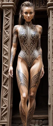 png sculpture,maori,bodypaint,woman sculpture,body art,bodypainting,body painting,wooden mannequin,wood carving,carved wood,polynesian girl,warrior woman,voodoo woman,wooden figure,polynesian,tattoo girl,muscle woman,carved,ronda,sculpt