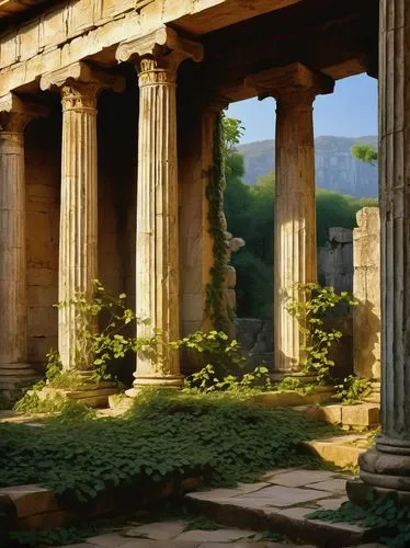 paestum,segesta,temple of diana,greek temple,peristyle,artemis temple,dougga,doric columns,ephesus,roman temple,messene,ancient olympia,celsus library,panagora,pergamon,hierapolis,temple of hercules,erechtheus,priene,colonnades,Conceptual Art,Daily,Daily 09