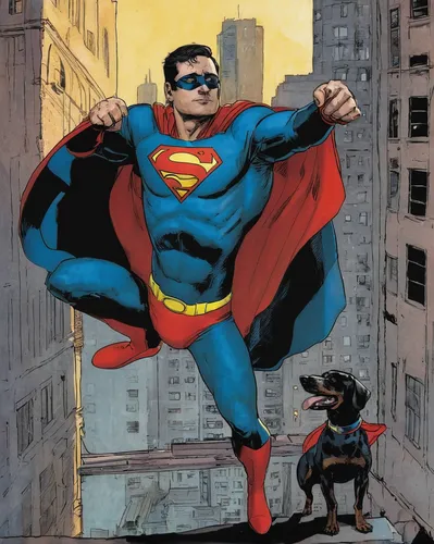 superman,super dad,super man,comic hero,superhero,superhero comic,super hero,superman logo,sidekick,super power,flying dogs,boy and dog,top dog,caped,crime fighting,kapow,wonder,comics,lasso,superheroes,Illustration,Paper based,Paper Based 05