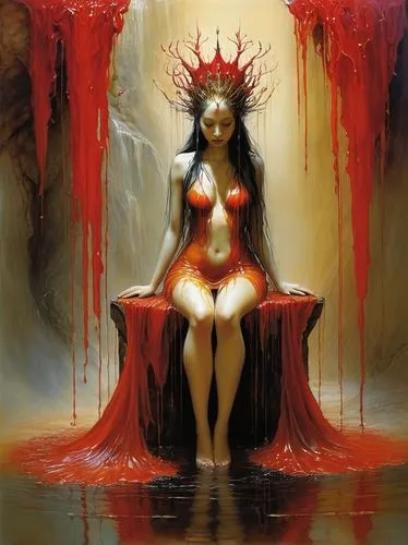 priestess,demoness,root chakra,satana,infernal,lilith,pernicious,vodun,hekate,babalon,rusalka,niobe,estess,bhairavi,martyrium,persephone,priestesses,sanguine,sirene,bathory,Illustration,Realistic Fantasy,Realistic Fantasy 16