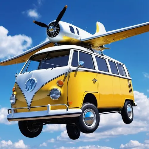 aerocar,aerotaxi,airmobile,skycar,volkswagenbus,skyvan,Photography,General,Realistic