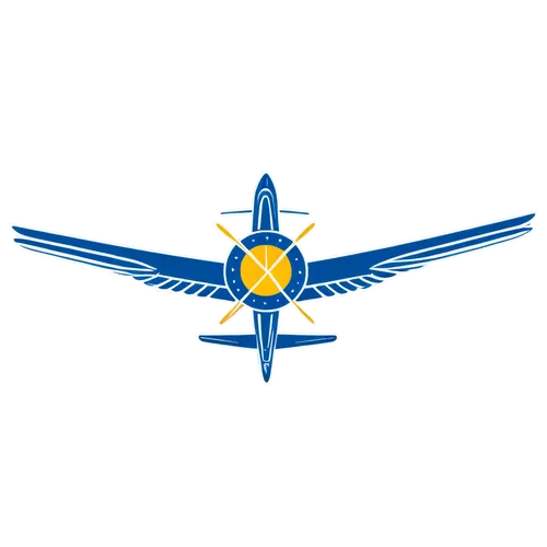 logo design, vector style, for a vintage aerobatic team,united states air force,indian air force,us air force,douglas aircraft company,kazakhstan,ulaanbaatar,general atomics,northrop grumman,ensign of