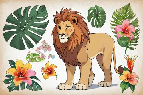 forest king lion,male lion,king of the jungle,female lion,panthera leo,african lion,lion,zodiac sign leo,tropical animals,lion number,masai lion,male lions,growth icon,fauna,felidae,skeezy lion,lion father,flower illustration,flowers png,lion white,Unique,Design,Character Design