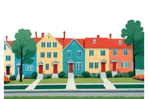 houses clipart,row houses,rowhouses,townhomes,houses silhouette,townhouses,row of houses,houses,house painting,rowhouse,blocks of houses,serial houses,home landscape,bungalows,homes,cottages,suburbanization,suburbs,farmhouses,dollhouses,Illustration,Japanese style,Japanese Style 08