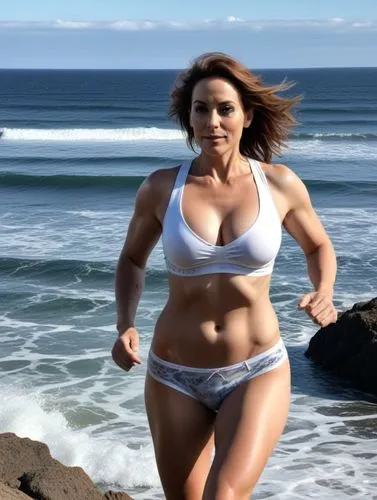 an image of a woman running in the ocean,nutrisystem,niffenegger,hypermastus,seoige,female swimmer,beautiful woman body