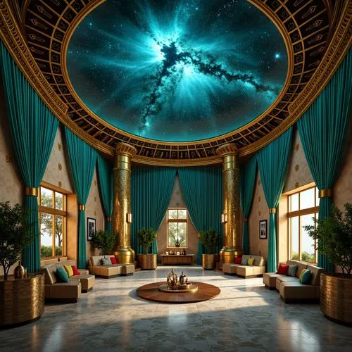 ornate room,ballroom,dandelion hall,lobby,emporium,hall of the fallen,hotel lobby,conservatory,blue room,entrance hall,ufo interior,sky space concept,cochere,sanctum,royal interior,grandeur,star mosque,stargates,europe palace,hall of nations