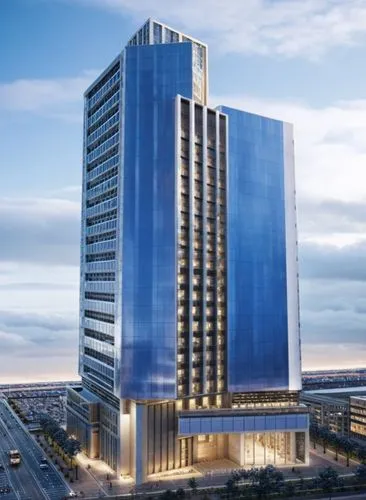 there is a building that has lights in the windows,largest hotel in dubai,rotana,tallest hotel dubai,vdara,habtoor,borgata,damac,potawatomi,marriot,westin,mubadala,hyatte,renaissance tower,towergroup,