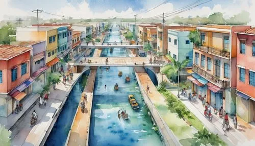 palo alto,l'isle-sur-la-sorgue,murano,canals,urban design,urban development,watercolor shops,river of life project,new housing development,aurora village,foster city,santa rosa,floating market,old city marina,waterways,grand canal,canal,urbanization,city moat,vietnam vnd,Illustration,Paper based,Paper Based 25