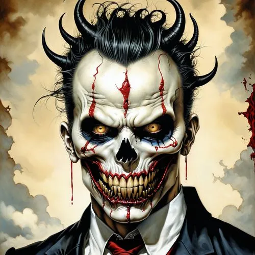 psychobilly,two face,bolland,macdevitt,ryuk,devitt,Illustration,Realistic Fantasy,Realistic Fantasy 10