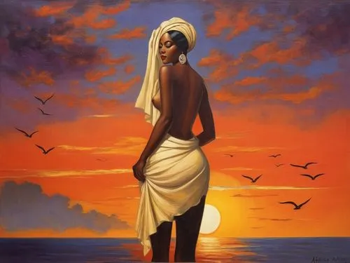 african art,mandaeans,african woman,tuareg,kemet,jagannathan,orientalist,oshun,azawad,hildebrandt,obatala,umoja,inanna,cheikh,heatherley,mohamedou,nubian,mostovoy,tuaregs,oil painting on canvas,Illustration,Realistic Fantasy,Realistic Fantasy 21