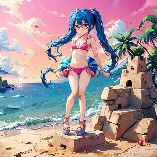 puka,beach background,summer background,honolulu,umi,ostia,Anime,Anime,Realistic