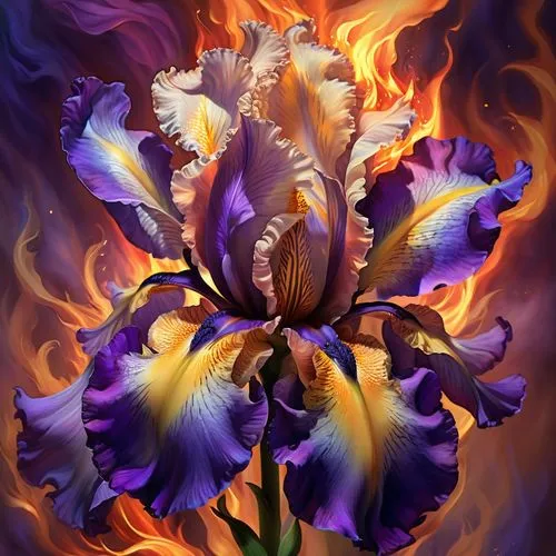 torch lilies,fire flower,flame flower,torch lily,irises,flower of passion,flowers png,tulip bouquet,fire lily,fire-star orchid,fire poker flower,tulip background,purple irises,schopf-torch lily,passion bloom,iris reticulata,flame lily,dancing flames,tulip flowers,iris,Illustration,Realistic Fantasy,Realistic Fantasy 01