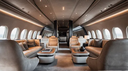 Private Jet Interior Design,corporate jet,business jet,bombardier challenger 600,private plane,aircraft cabin,charter train,train car,railway carriage,gulfstream iii,train compartment,stretch limousin