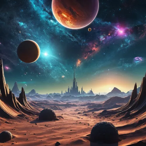 alien planet,alien world,planets,space art,futuristic landscape,lunar landscape,exoplanet,planet eart,desert planet,planet mars,planetary system,planet,starscape,moon valley,red planet,spacescraft,fantasy landscape,planet alien sky,terraforming,space,Illustration,Vector,Vector 18