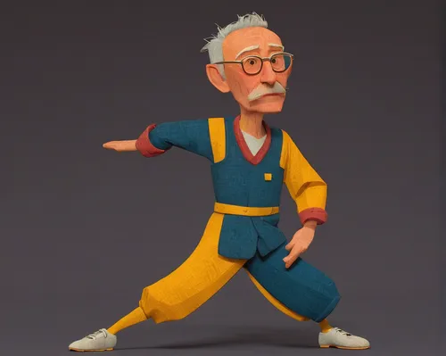 takikomi gohan,3d figure,3d model,taijiquan,jin deui,figurine,qi gong,elderly man,buchardkai,dancing dave minion,model train figure,miniature figure,character animation,baguazhang,game figure,kung fu,3d man,sensei,han bok,elderly person,Conceptual Art,Oil color,Oil Color 16