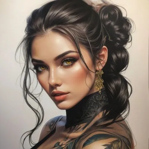 fantasy portrait,vanderhorst,tattoo girl,viveros,fantasy art,kommuna,han thom,romantic portrait,geisha,oriental girl,esmeralda,mulan,behenna,jeanneney,girl portrait,nicolaescu,belle,donsky,tretchikoff