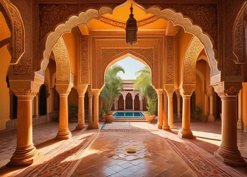 marrakesh,alcazar of seville,shahi mosque,persian architecture,la kasbah,alhambra,kasbah,mihrab,morocco,iranian architecture,moroccan pattern,after the ud-daula-the mausoleum,marrakech,mehrauli,qutub,meknes,shekhawati,jaisalmer,bikaner,marocco,Illustration,Paper based,Paper Based 13