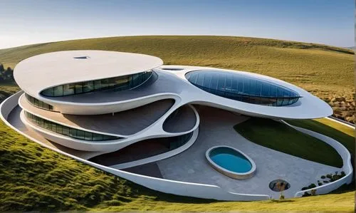 futuristic architecture,dunes house,futuristic art museum,modern architecture,goetheanum,earthship,cube house,dreamhouse,arhitecture,futuristic landscape,archidaily,hadid,cubic house,modern house,cooling house,safdie,luxury property,underground garage,architecturally,djerassi,Photography,General,Realistic