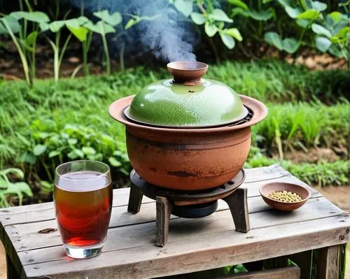 outdoor cooking,maojian tea,vietnamese lotus tea,houkui tea,portable stove,pu'er tea,pu-erh tea,cooking pot,tea zen,feuerzangenbowle,copper cookware,moc chau tea doi,chinese herb tea,asian teapot,claypot chicken rice,stock pot,roasted barley tea,cauldron,stovetop kettle,ceylon tea