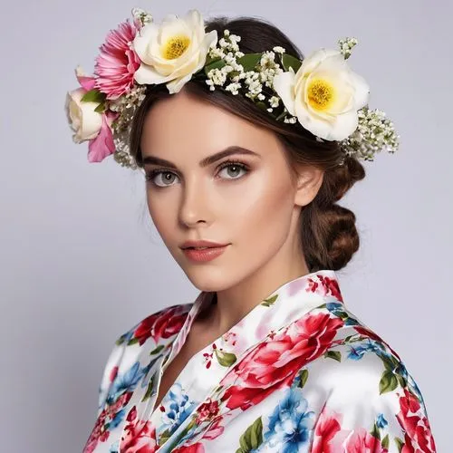 vintage floral,beautiful girl with flowers,flower crown,margairaz,floral,colorful floral,gagloyeva,flower hat,flowery,ukrainka,belarussian,floral dress,ukranian,floral wreath,girl in flowers,medvedeva,evgenia,kulikova,karavaeva,aspandiyarova,Photography,General,Realistic