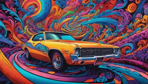 3d car wallpaper,volvo 164,70s,psychedelic art,bobby-car,volvo 66,60s,datsun 510,pontiac ventura,infiniti,station wagon-station wagon,w113,pontiac tempest,porsche 914,camaro,1971,70's icon,retro car,1973,car,Illustration,Realistic Fantasy,Realistic Fantasy 39